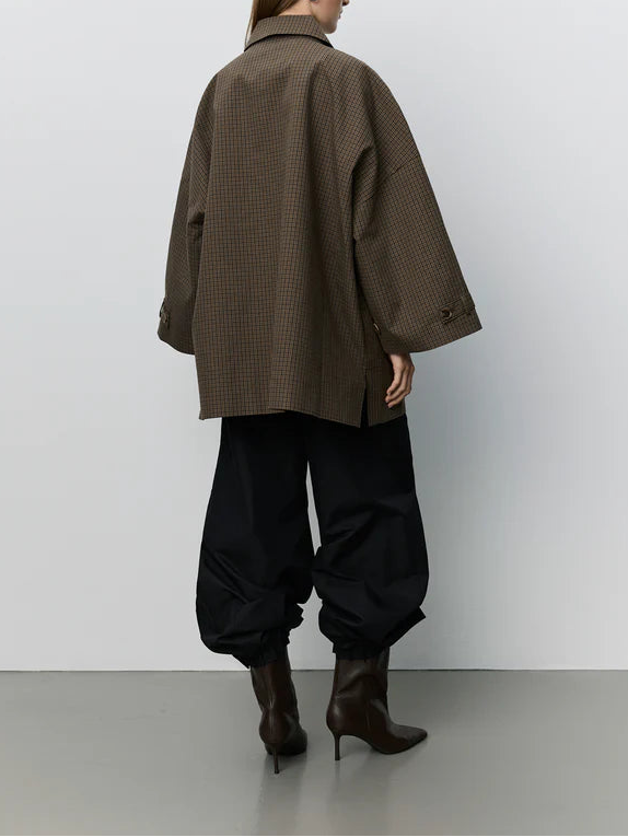 Sofie Schnoor S263410 Selina oversized check coat brown