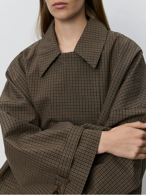 Sofie Schnoor S263410 Selina oversized check coat brown