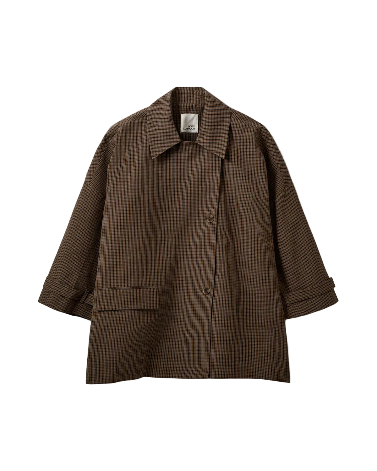 Sofie Schnoor S263410 Selina oversized check coat brown