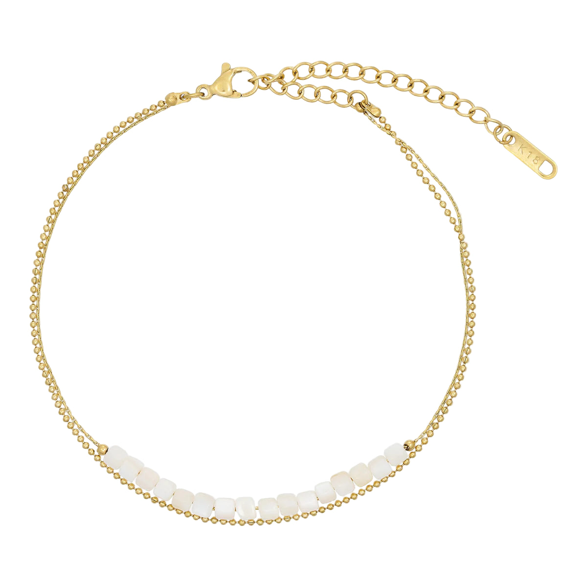 WOLFF jewelry 1127 white stone anklet G
