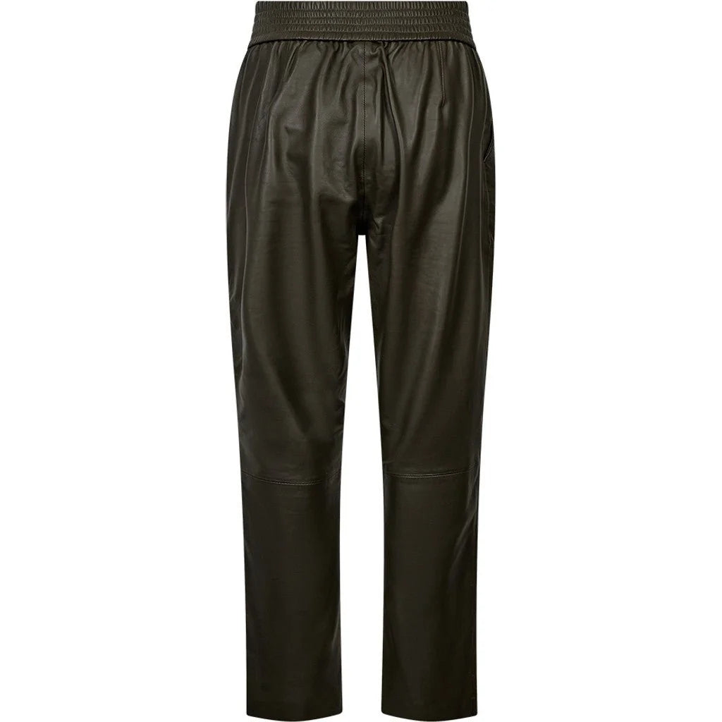 Depeche 50646 Belle leather pants dark khaki