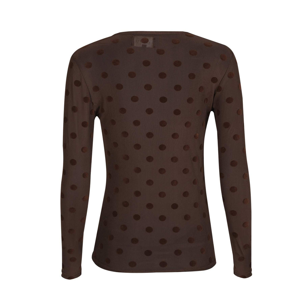 Liberte 22065 mesh LS T-shirt big flock dot