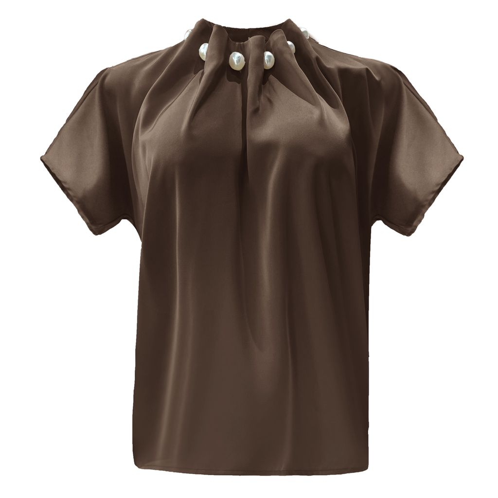 Liberte 22379 Pip SS pearl blouse brown