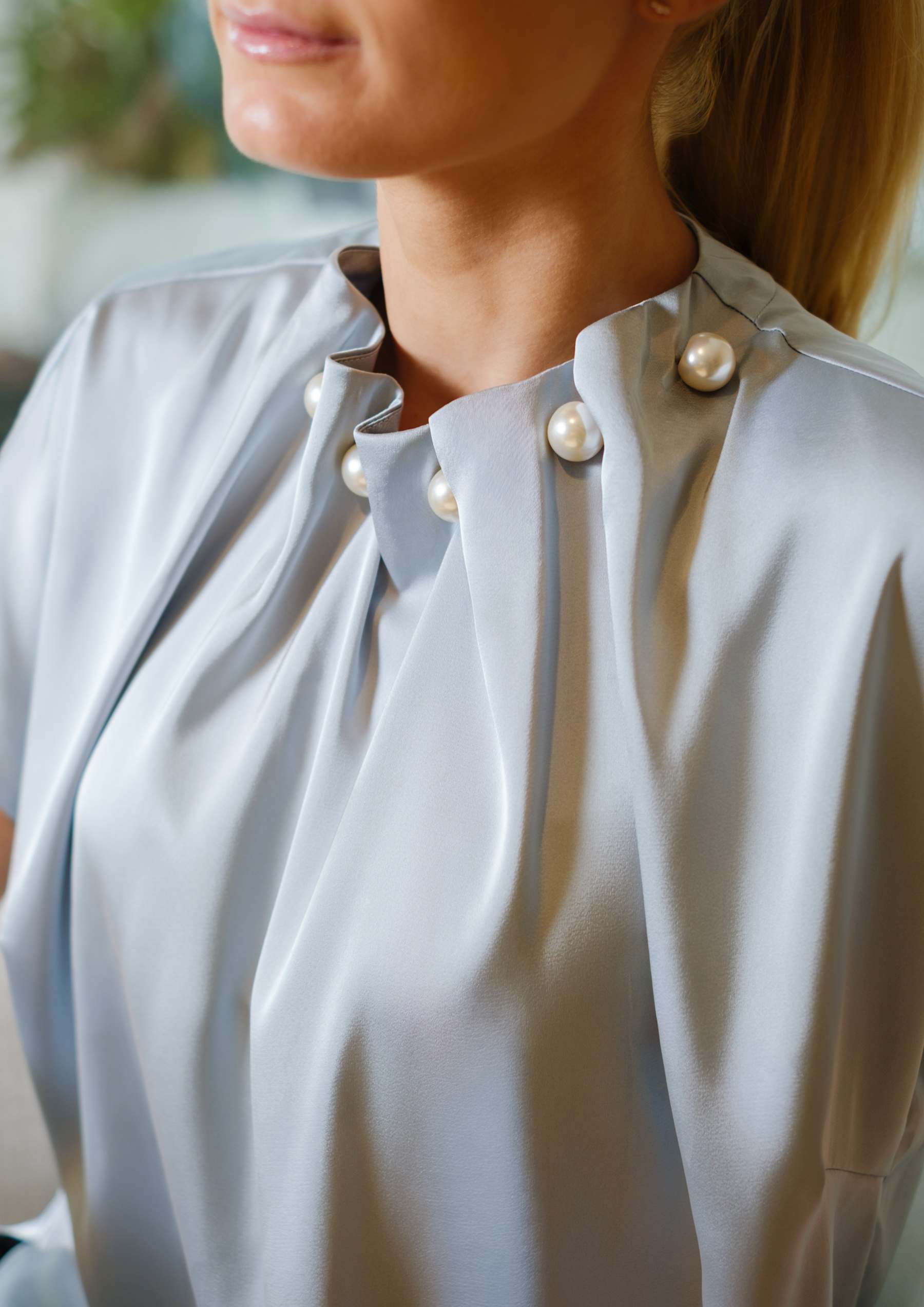 Liberte 22379 Pip SS pearl blouse light blue