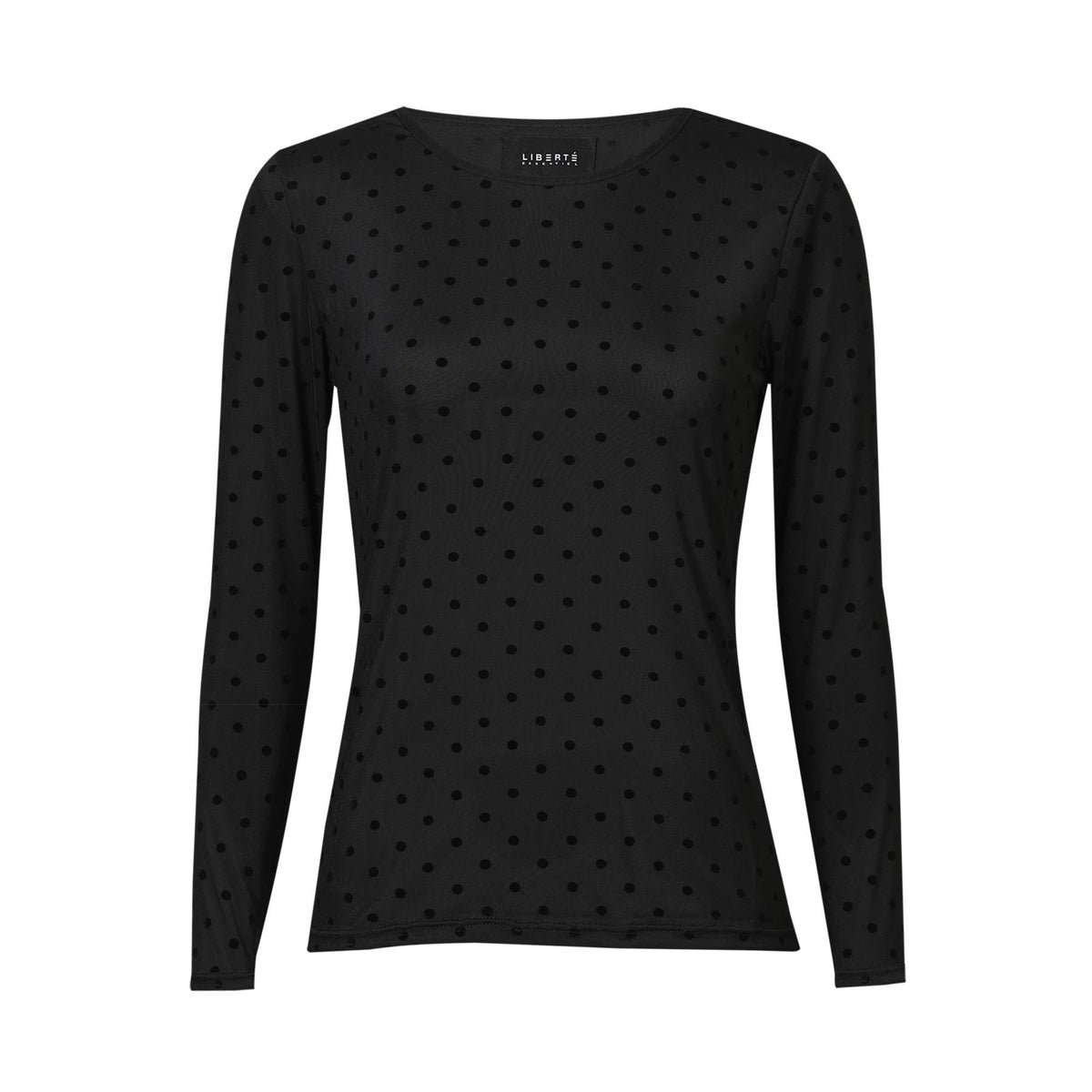 Liberte 22069 mesh top LS black medium dot