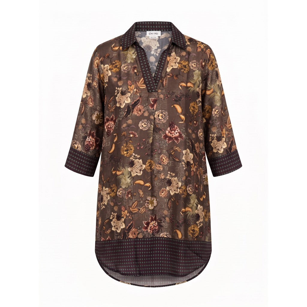 OM-HU 6615 Diva dress flower brown