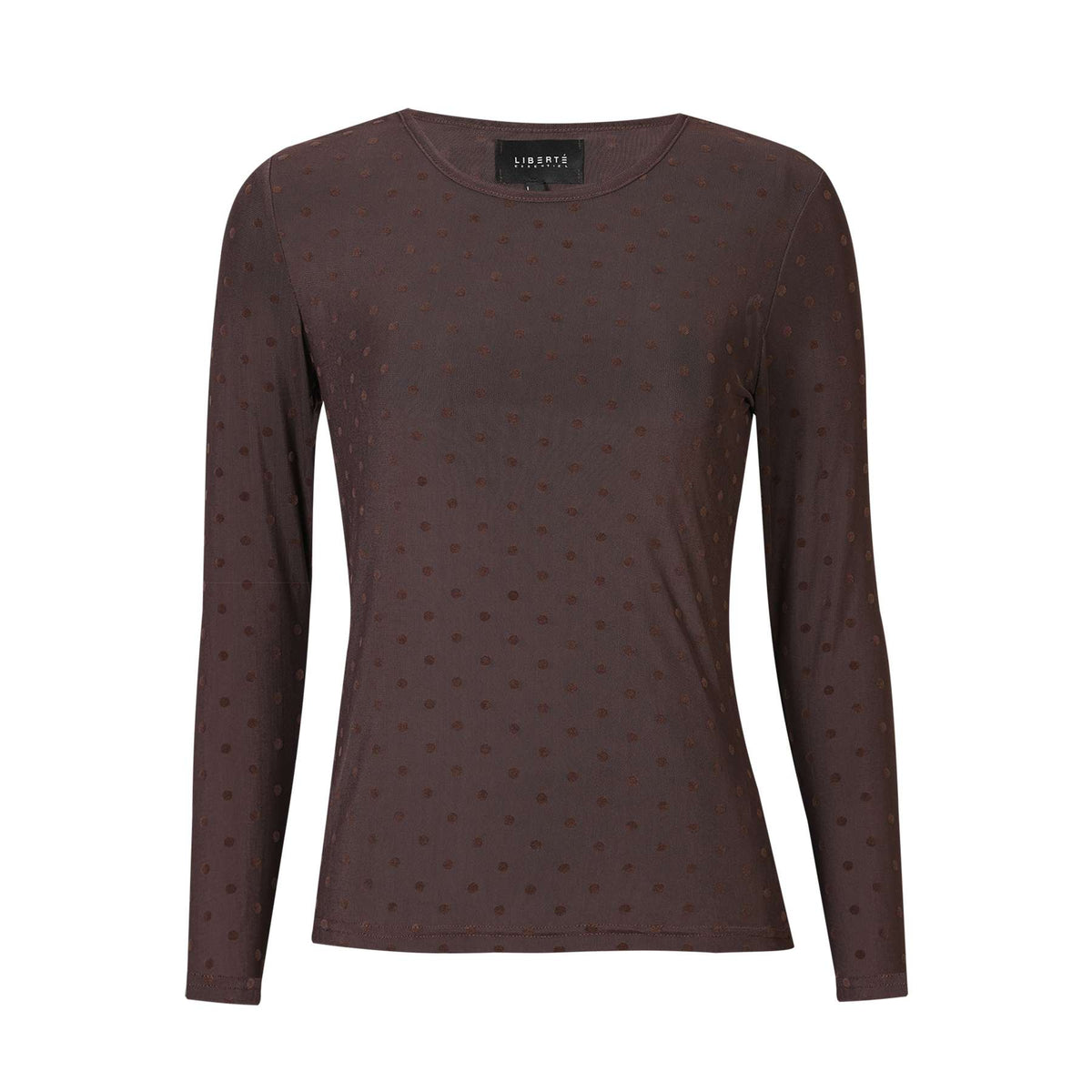 Liberte 22069 mesh top LS brown medium dot