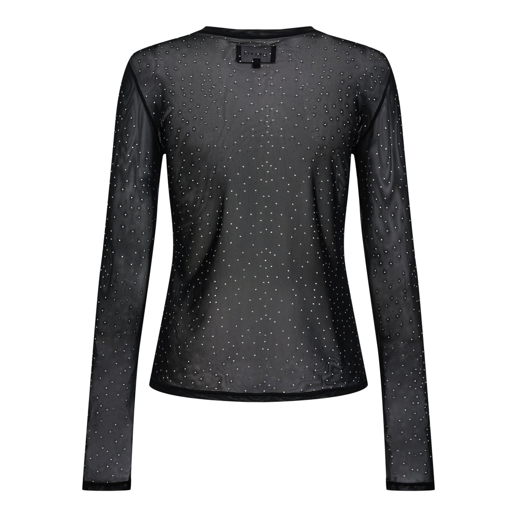 Liberte 22134 mesh LS T-shirt sparkle black dot diamond