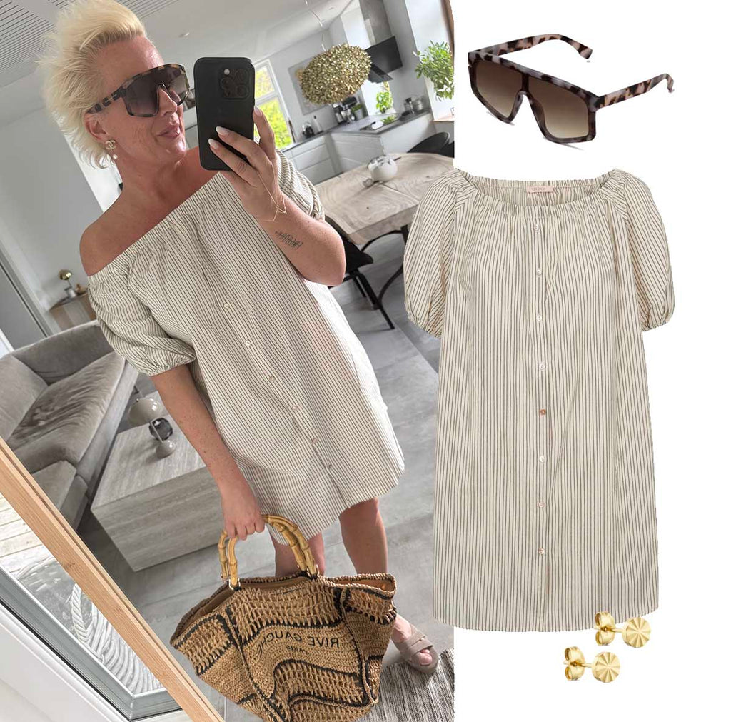 LECOCO 34707 Lily kjole stripe