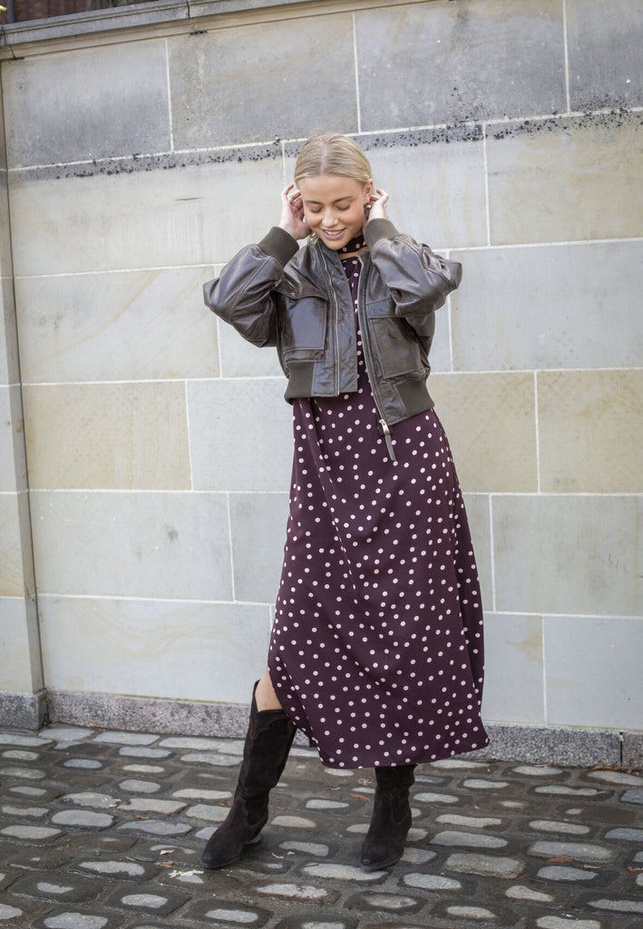 Love & Divine love1421 dot dress bordeaux