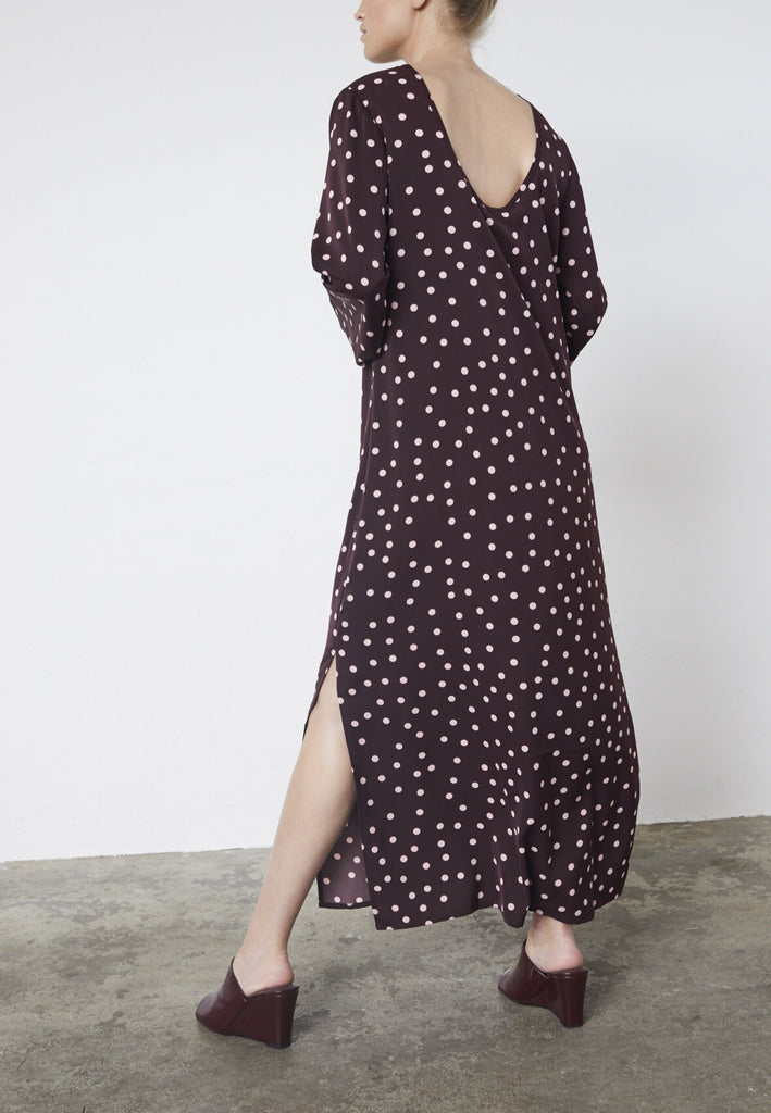 Love & Divine love1421 dot dress bordeaux