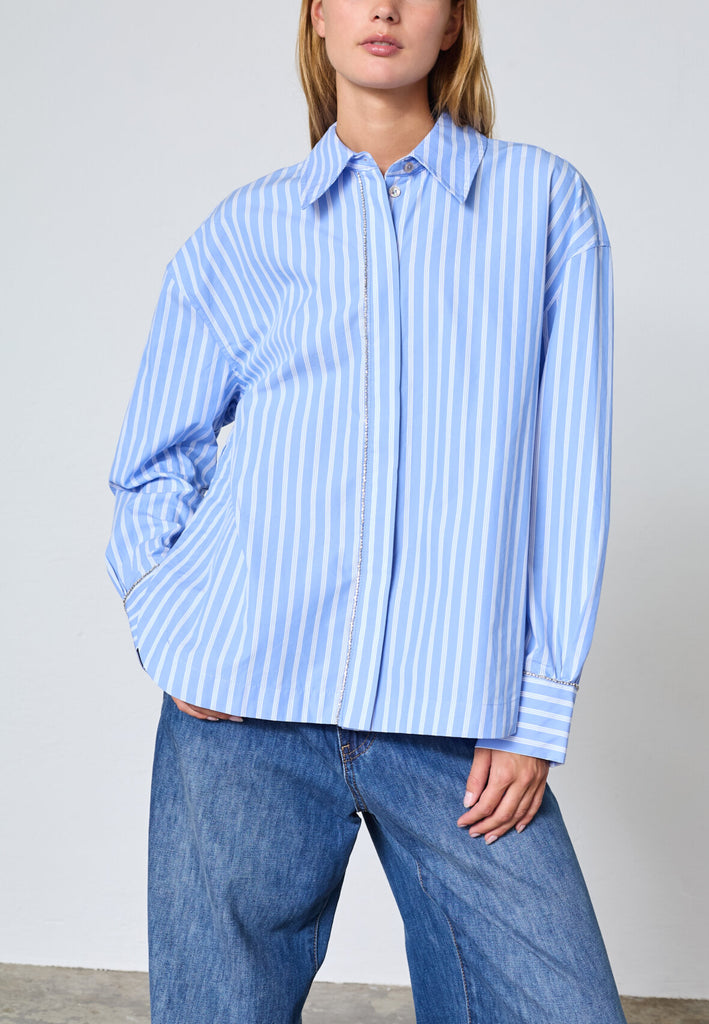 Love & Divine love1441 shirt blue stripes