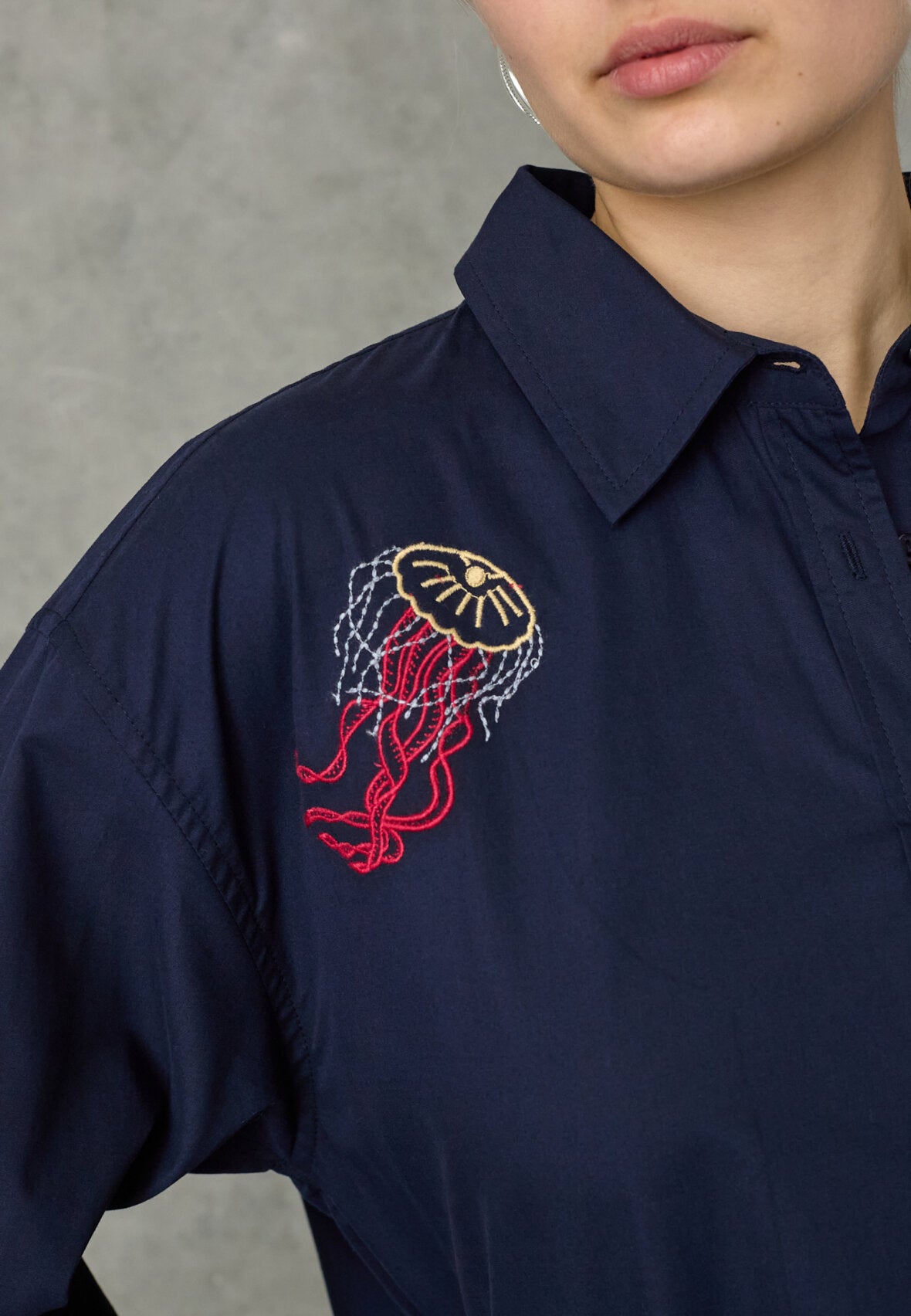 Love & Divine love1589 shirtdress navy