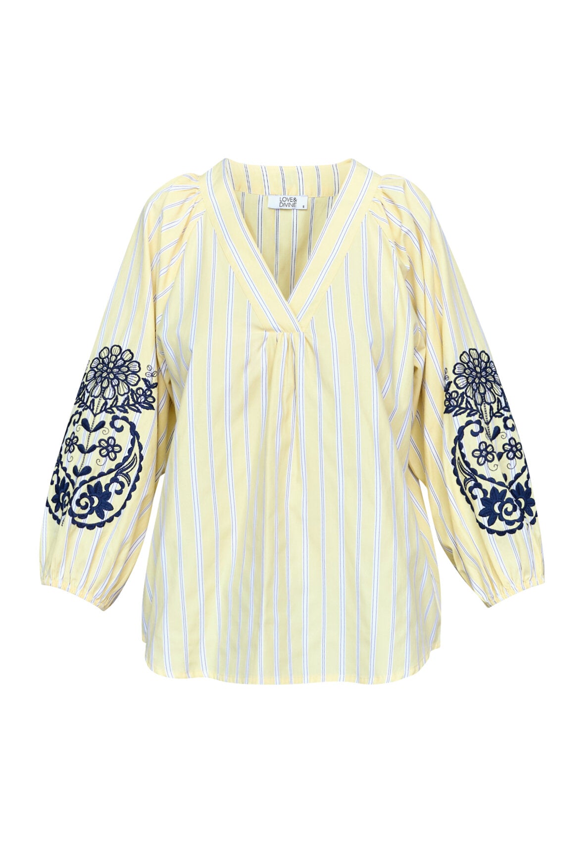 Love & Divine love1597 shirt stripe yellow