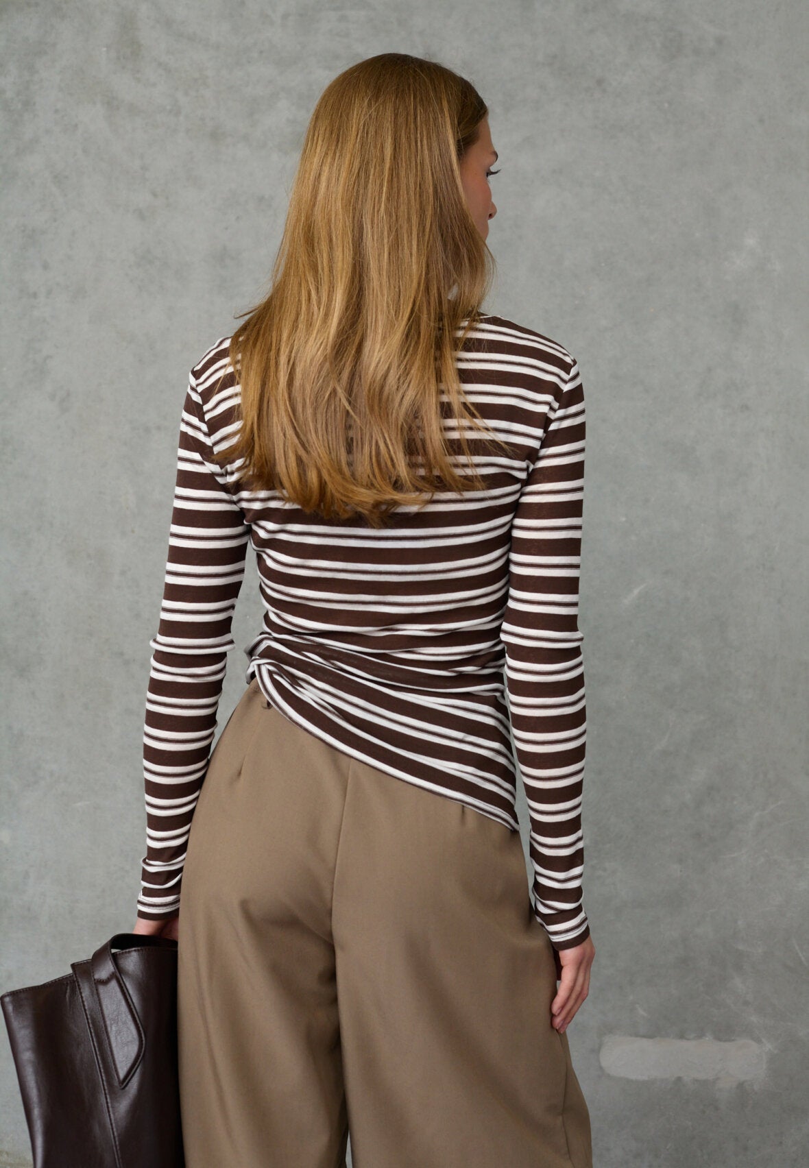 Love & Divine love1625 bluse stripe brown