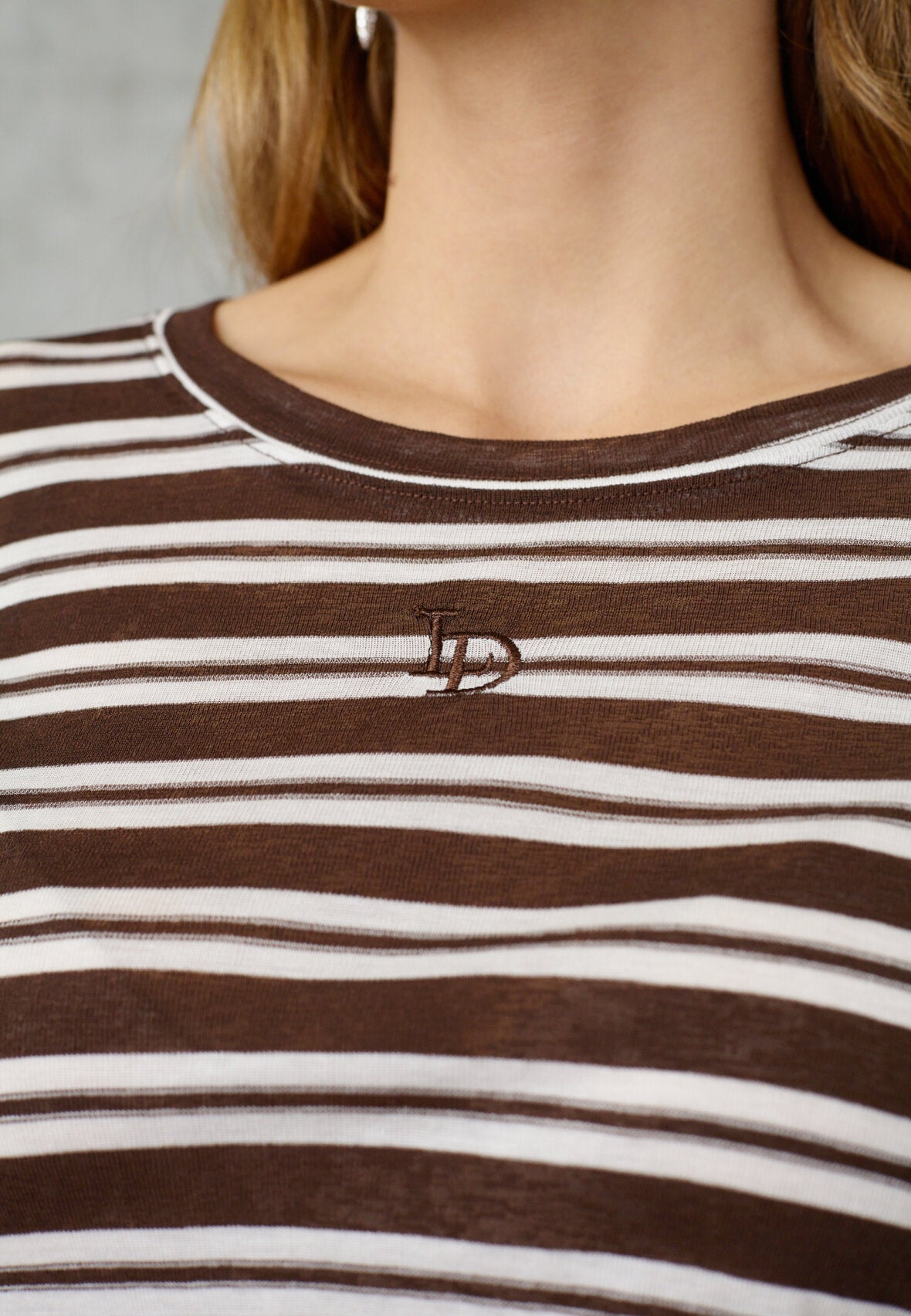 Love & Divine love1625 bluse stripe brown