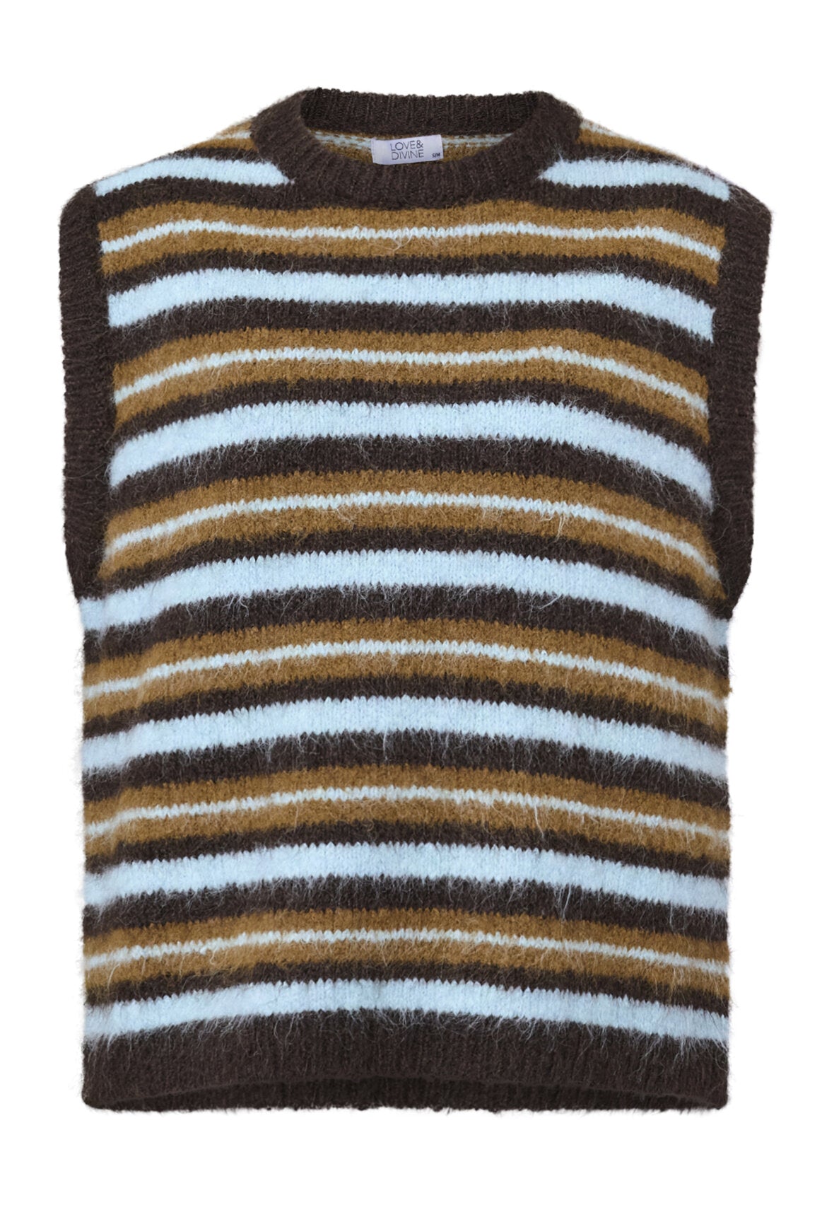 Love & Divine love1659 knit vest striped brown