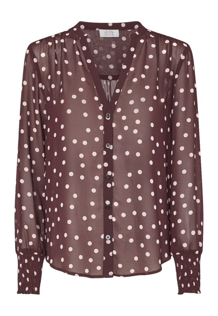 Love & Divine love407 dot shirt bordeaux