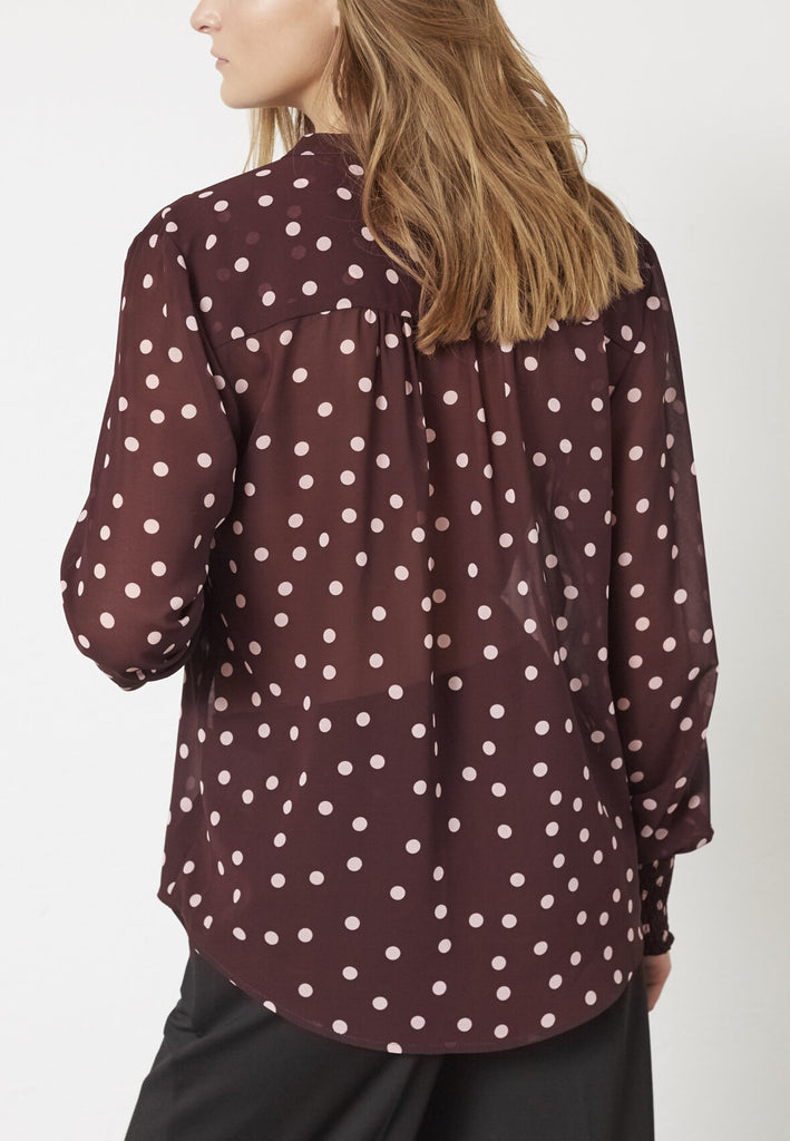 Love & Divine love407 dot shirt bordeaux