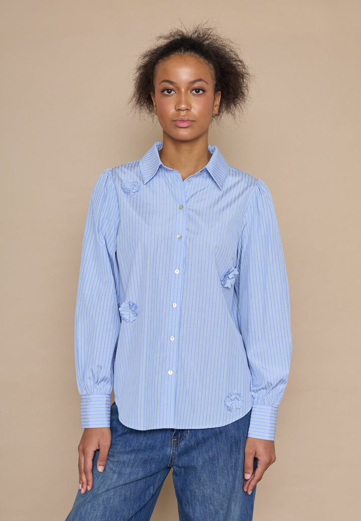 Love & Divine love919-21 shirt stripe blue