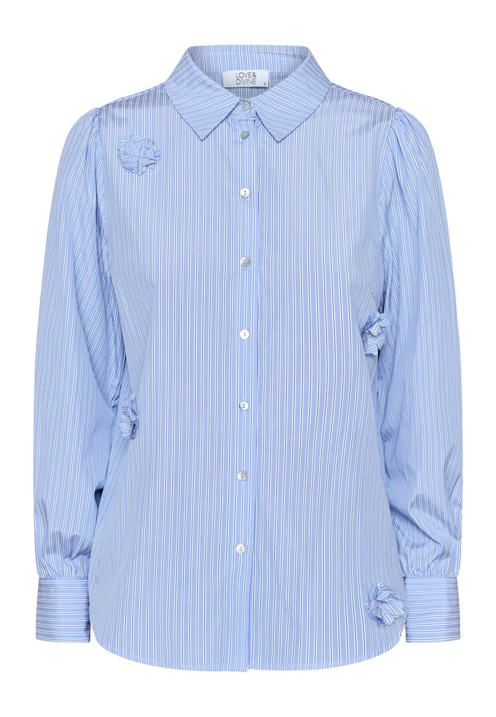 Love & Divine love919-21 shirt stripe blue