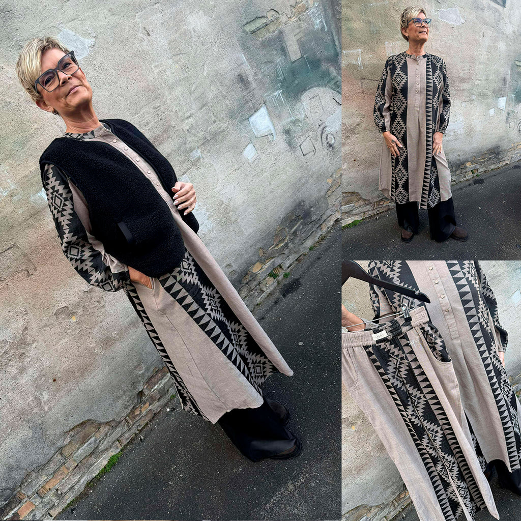 Gaspar 2507700 Luna jacquard kjole dark