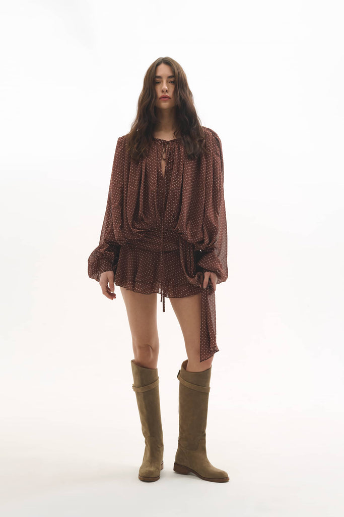 BUKELA Etta lang støvle suede taupe