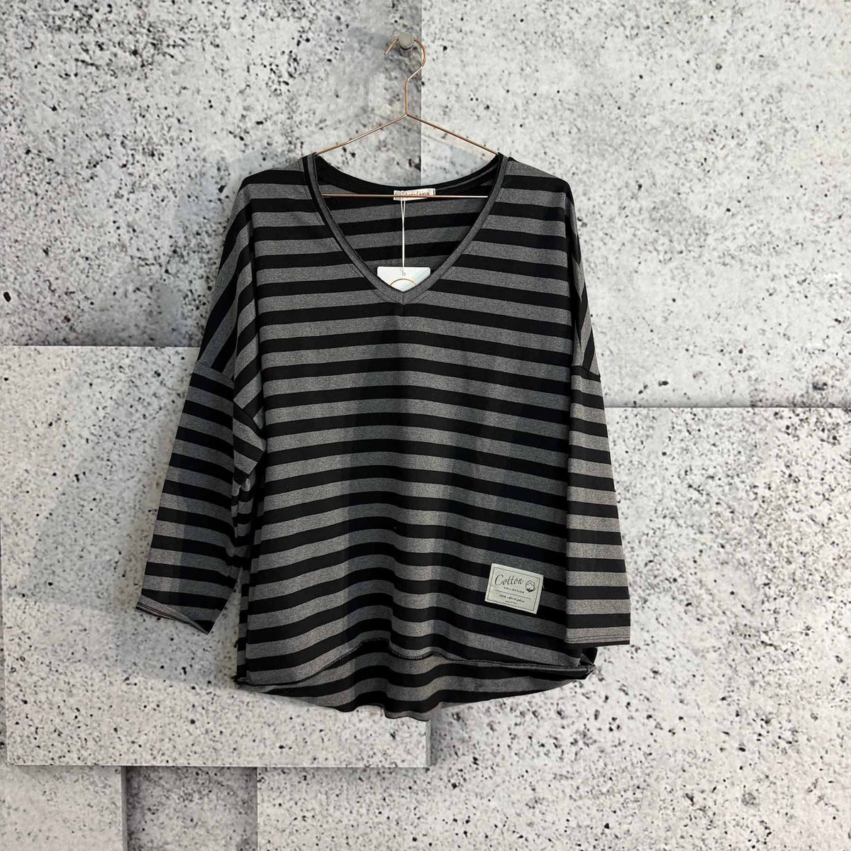 CABANA Living 3497 Garda blouse stripe grey/black