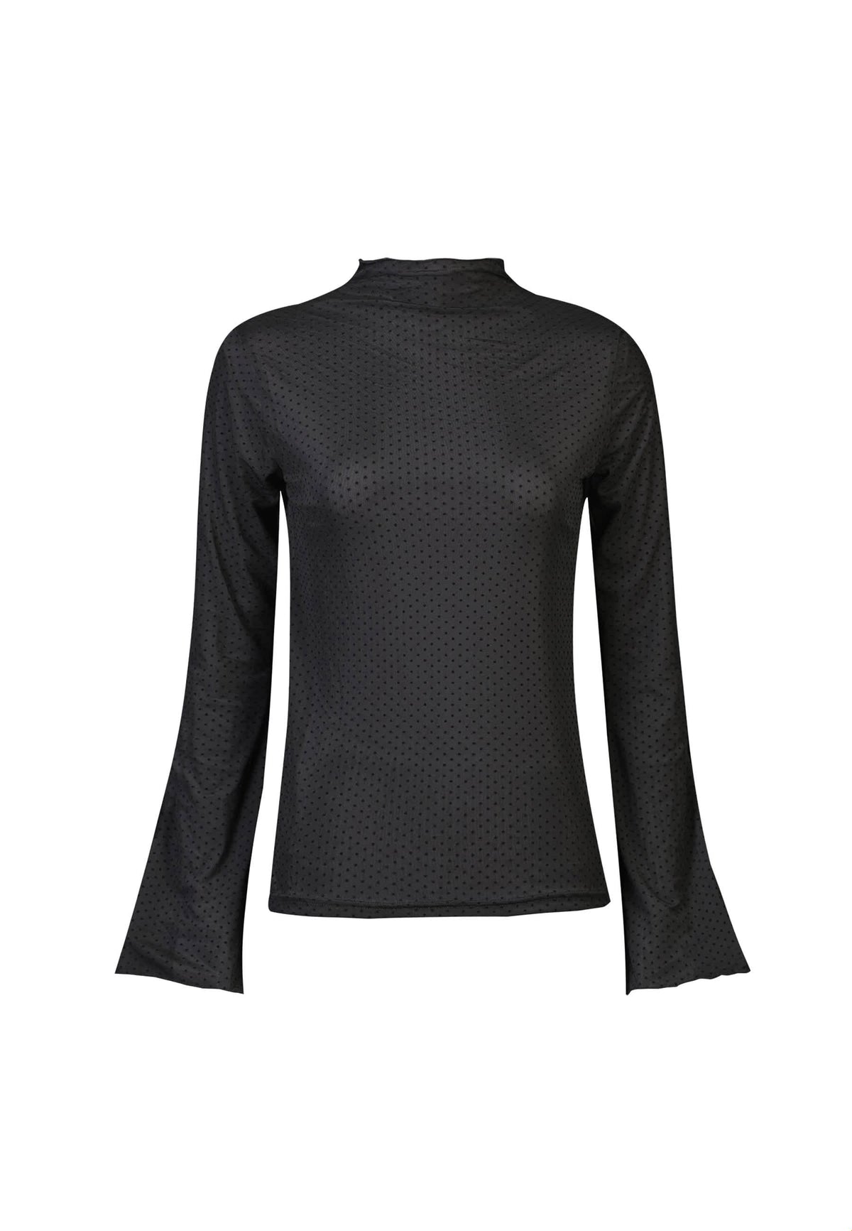 Liberte 22486 mesh top LS trompet black small dot