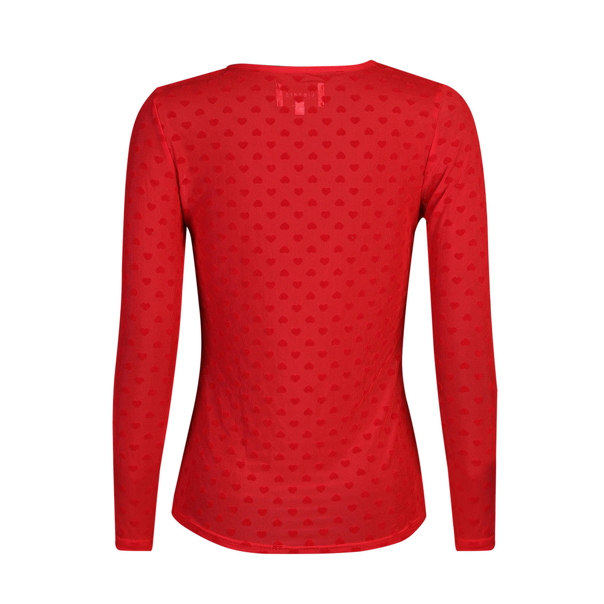 Liberte 22081 mesh top LS brown red red heart