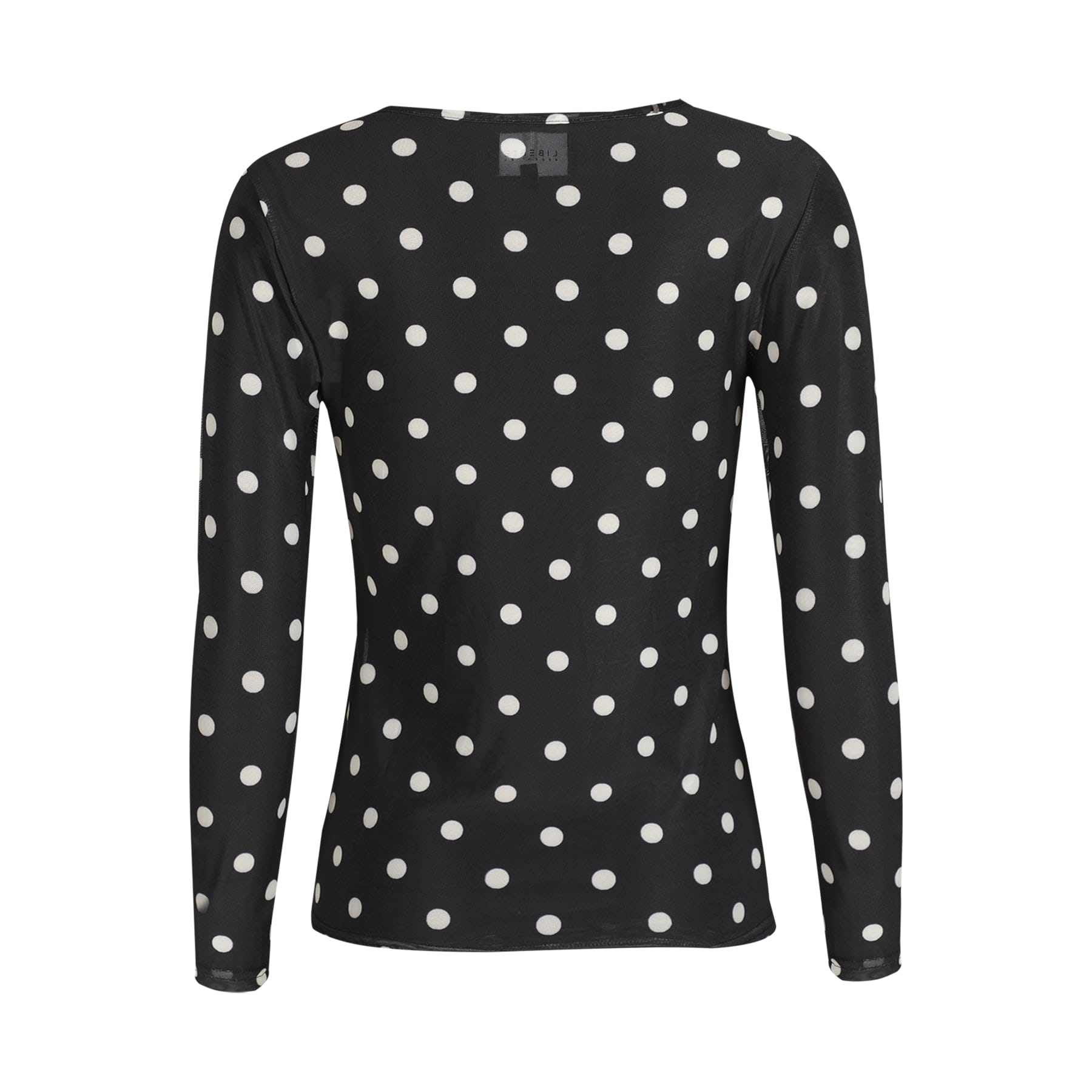 Liberte 22065 mesh LS T-shirt black BIG dot