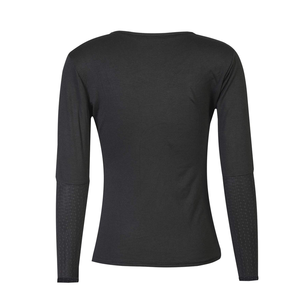 Liberte 21348 Isa LS blouse black wavy lines