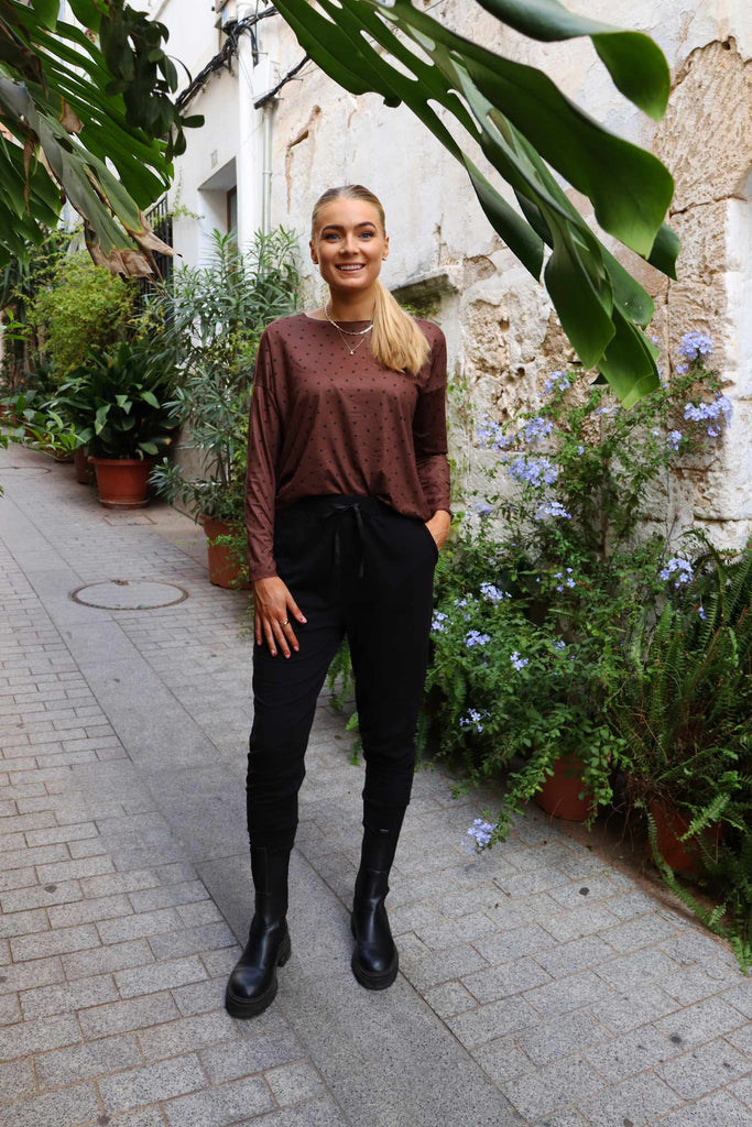 Liberte 9504 Alma LS top brown heart