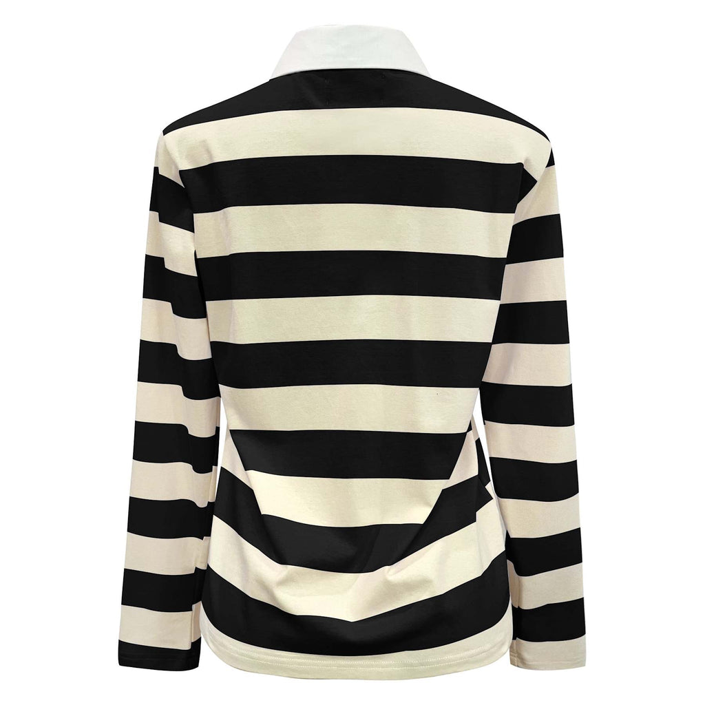 Liberte 22145 Polo LS shirt stripe black