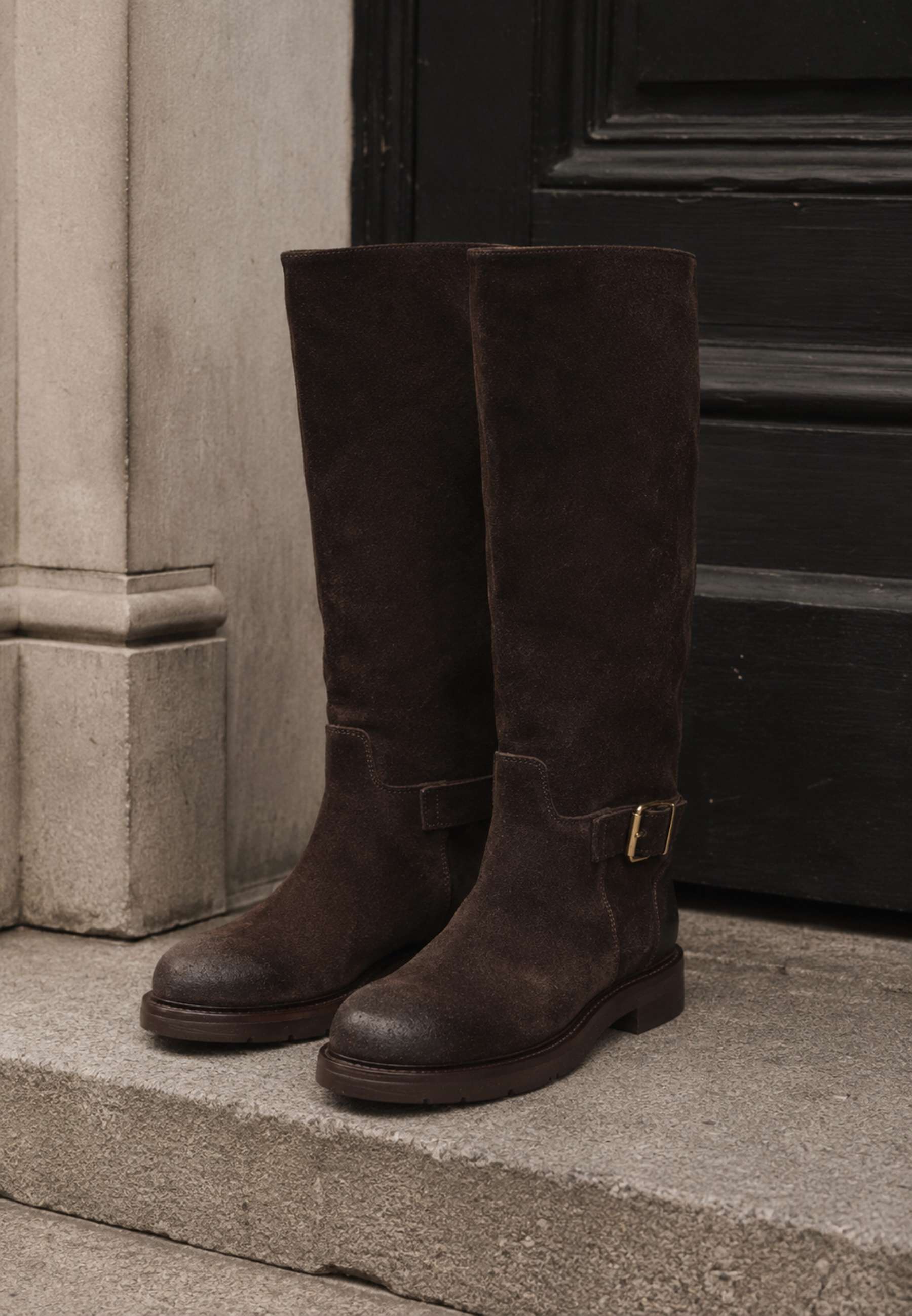 BUKELA Sammy long støvle suede mocca