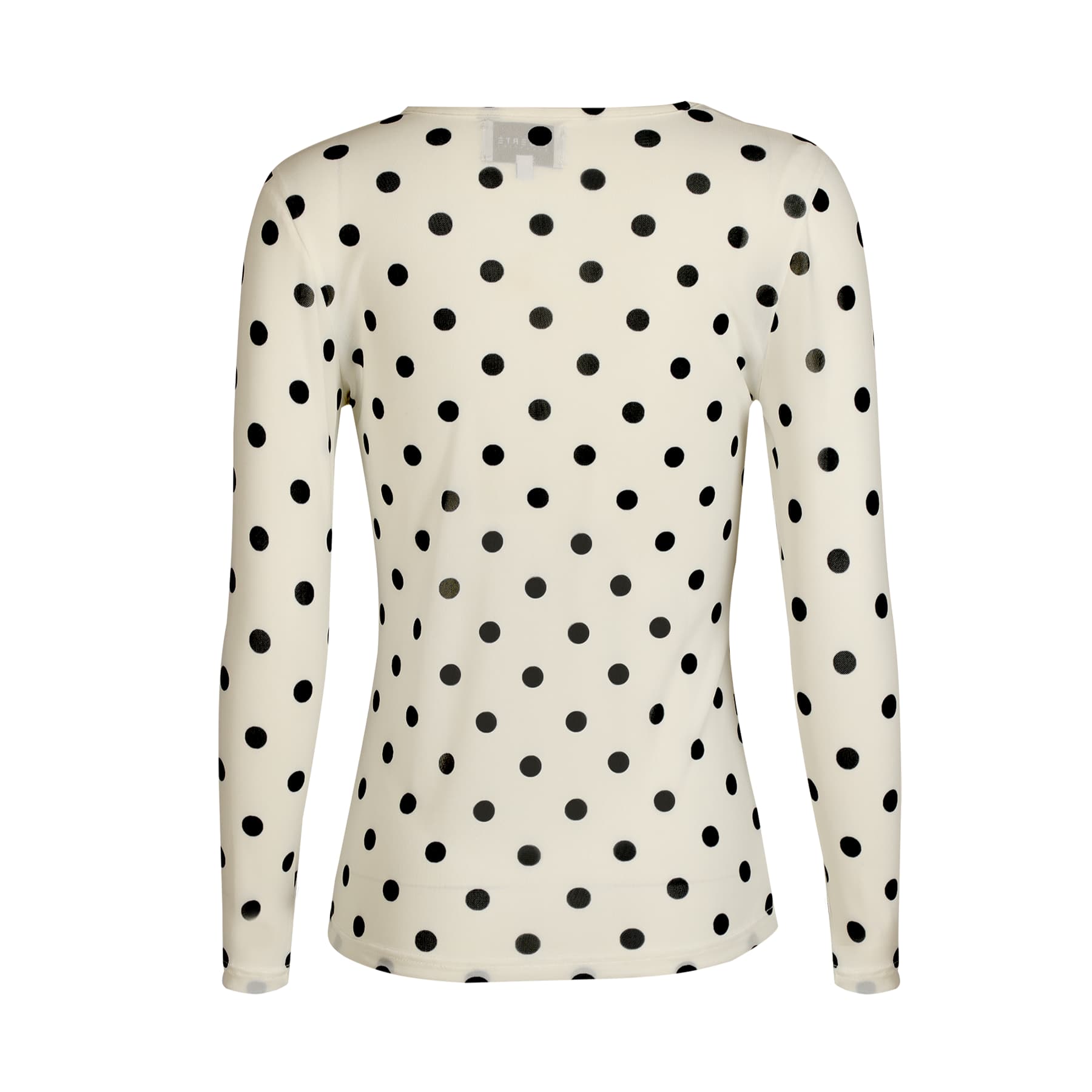 Liberte 22065 mesh LS T-shirt white BIG dot