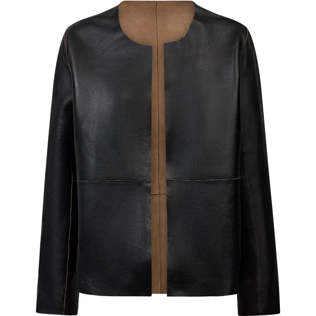 Depeche 51478 Zita short jacket dusty Mud/black